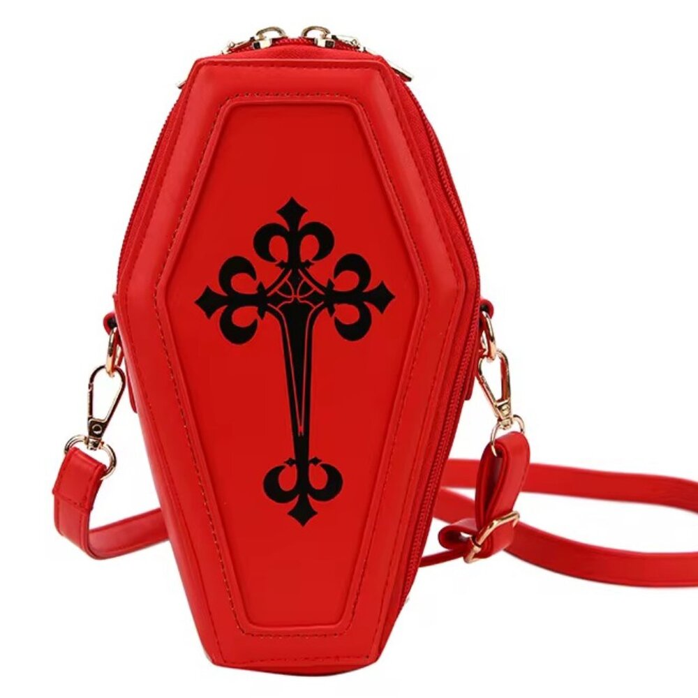 Grrrl World Red Coffin Purse Hot Topic Y2k Whimsigoth Vampire Cross Body Bag